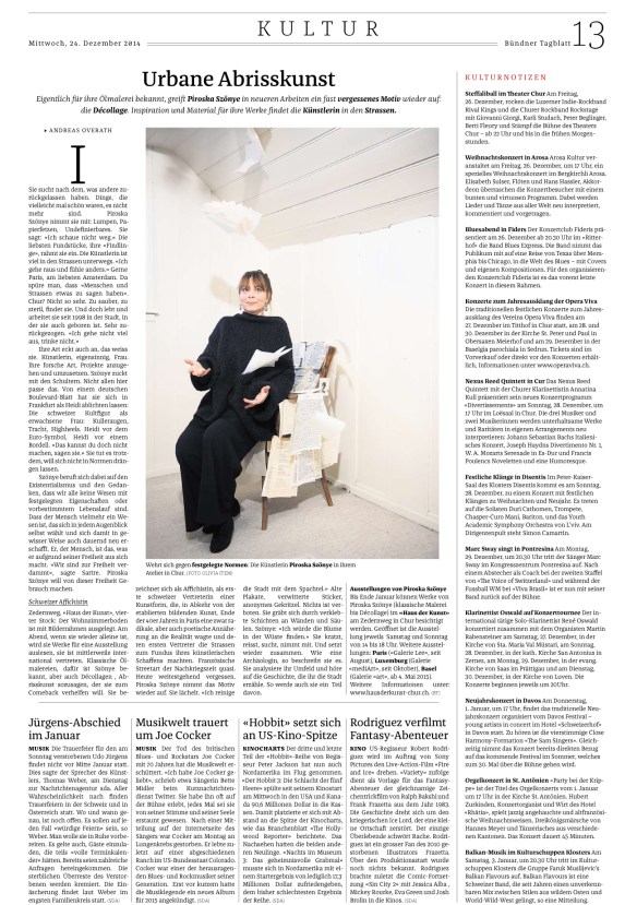 Bndner Tagblatt, 24.12.2014